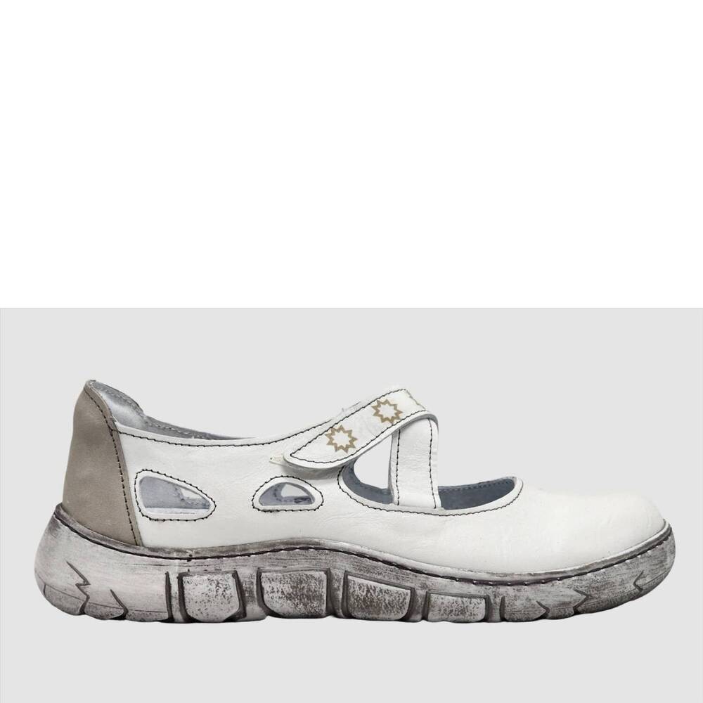 NEW KCR GROUP women's original leather sandals in white